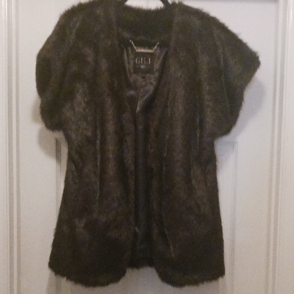 G.I.L.I. Dark Brown Faux Fur Vest/Coat